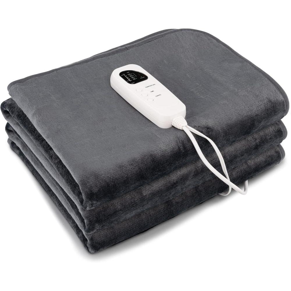 image:imageGiantex Massage Table Warmer Electric Heated Mattress Pad Heating Pad with LowVoltage 5 Modes Temper Control and Timer Fast Heating Detachable Connector Warmer Bed Toppers GreyGrey