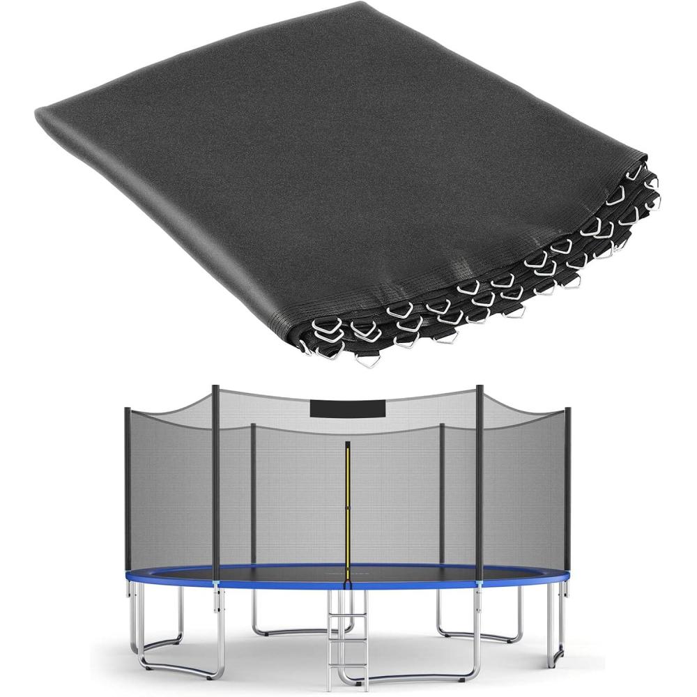 image:imageGiantex Replacement Trampoline Mat HighElastic PP WeatherResistant Mat Fits 8 10 12 14 16ft Round Frame Spring Not Included16Ft w 108 VHooks 7 Spring