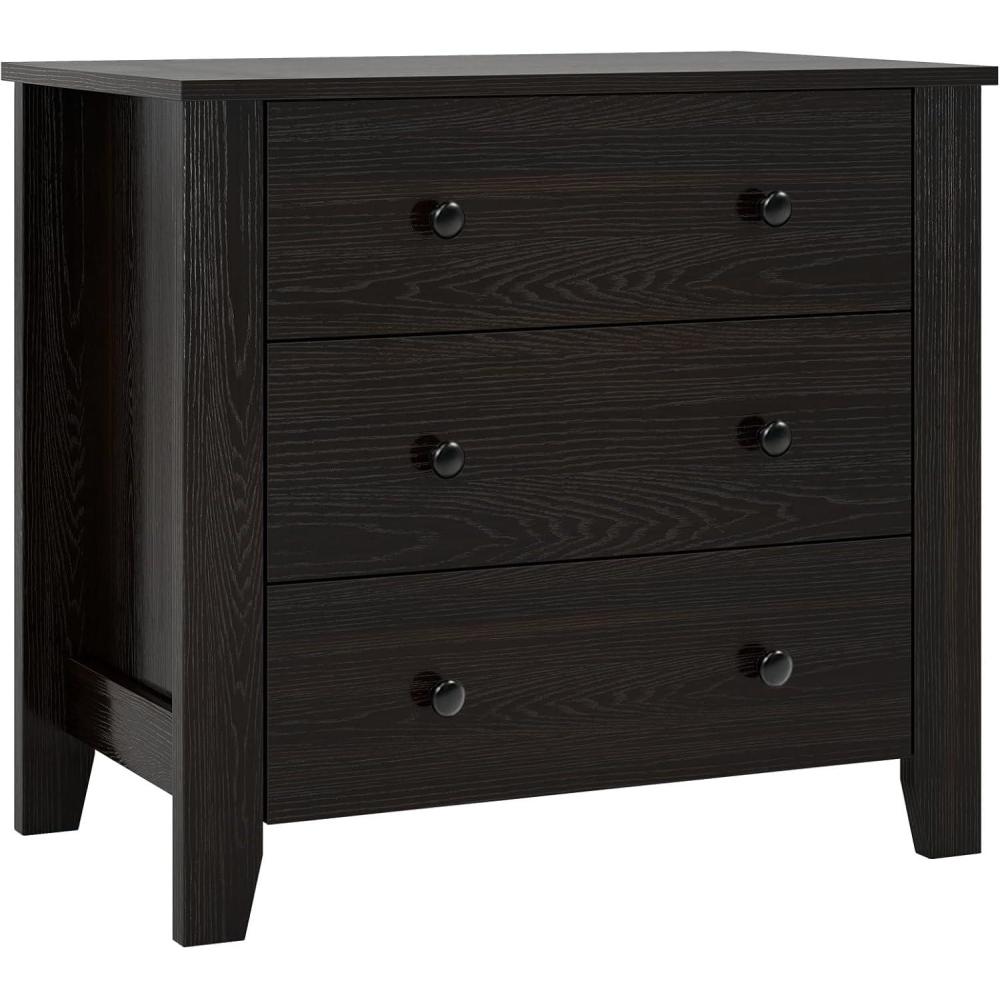 image:imageGiantex Small 3Drawer Dresser for Bedroom 285 x 18 x 26 Wide Chest of Drawers Modern Large Nightstand Storage Cabinet Closet Storage Organizer for Living Room Hallway WhiteBrown