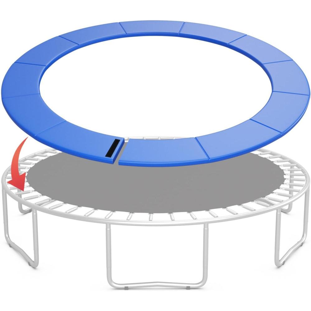 image:imageGiantex Trampoline Pad 8ft 10ft 12ft 14ft 15ft 16ft Trampoline Replacement Safety Pad No Holes for Pole Waterproof Trampoline Accessories Spring CoverBlue