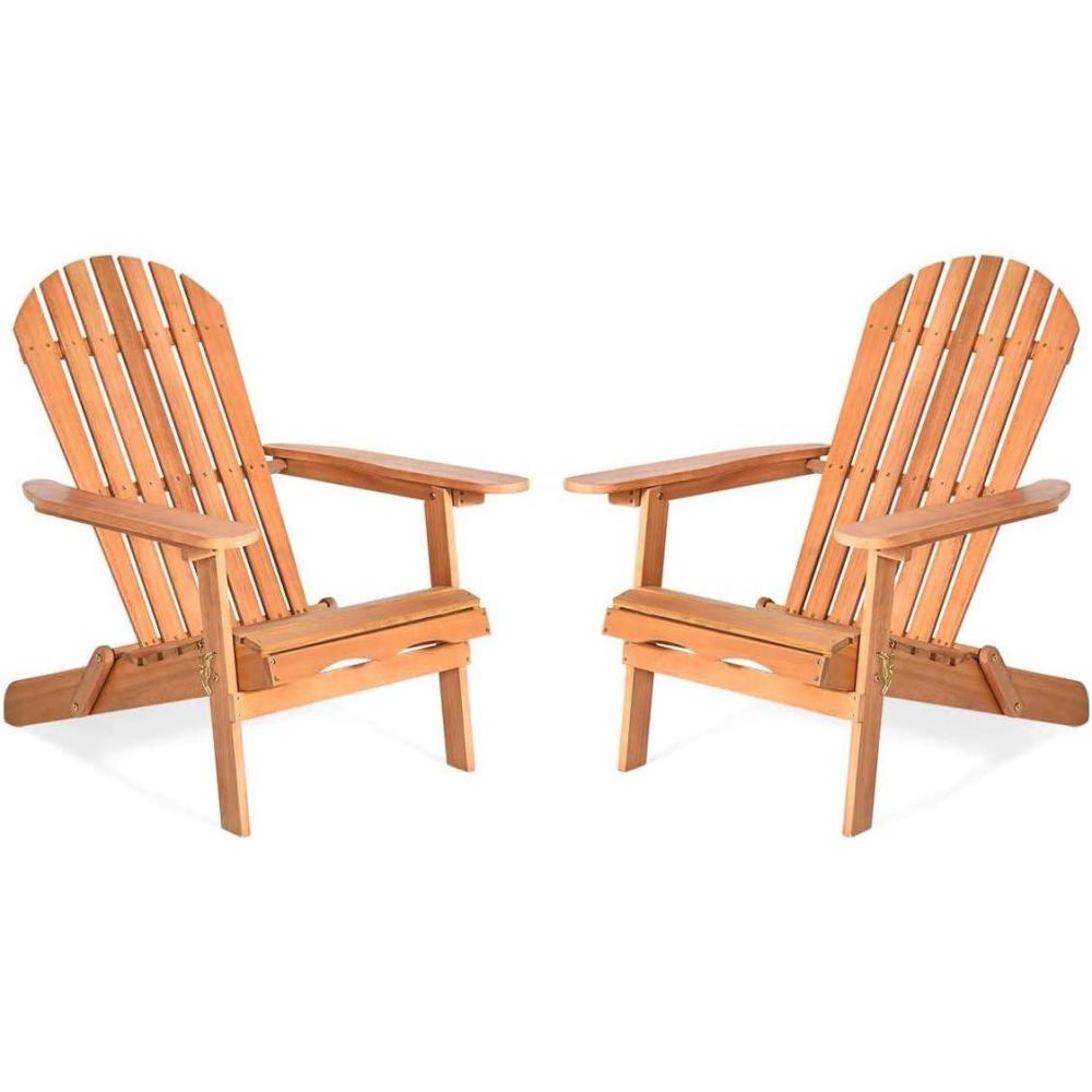 image:imageGiantex Wooden Adirondack Chair Outdoor Lounger Chair Folding Adirondack Chairs 400 lbs Weight Capacity for Patio Garden Deck Porch Lawn Oversized Backyard Seating Fire Pit Chairs2