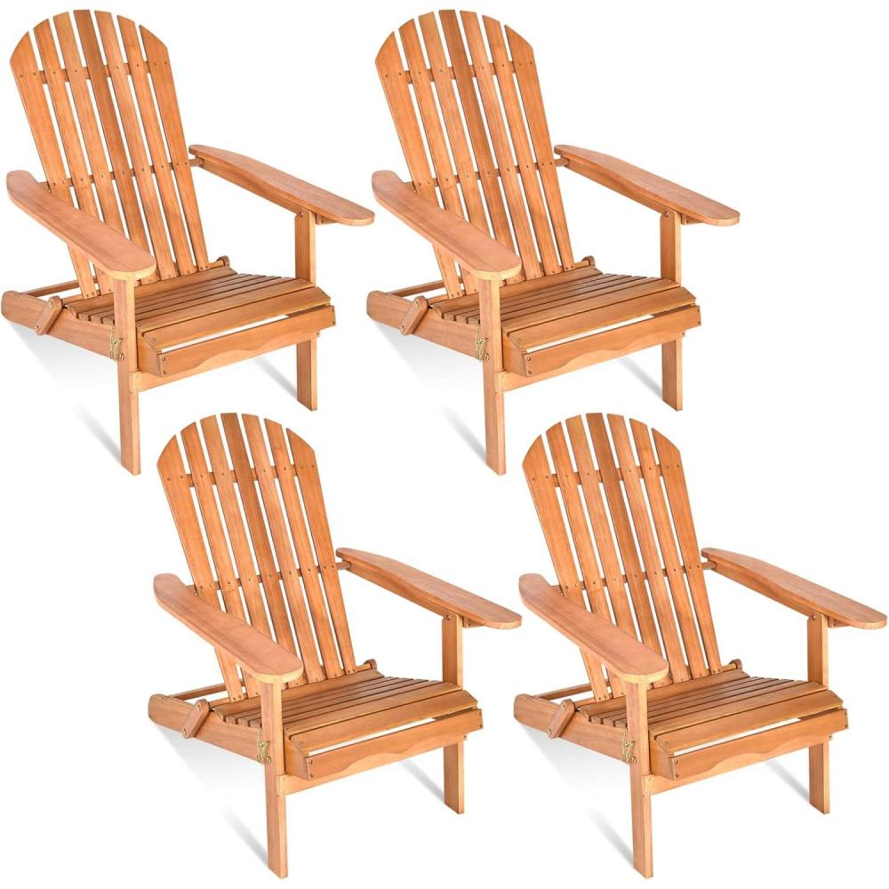 image:imageGiantex Wooden Adirondack Chair Outdoor Lounger Chair Folding Adirondack Chairs 400 lbs Weight Capacity for Patio Garden Deck Porch Lawn Oversized Backyard Seating Fire Pit Chairs4