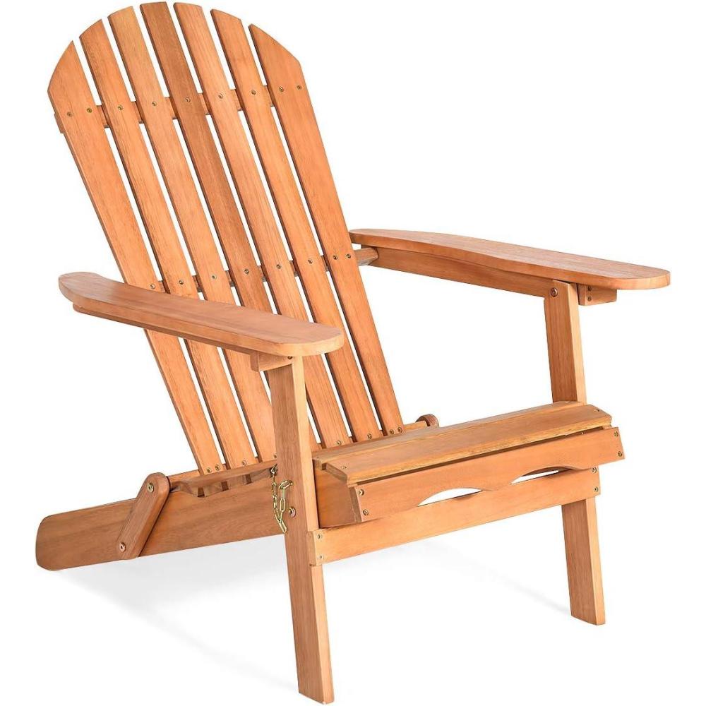 image:imageGiantex Wooden Adirondack Chair Outdoor Lounger Chair Folding Adirondack Chairs 400 lbs Weight Capacity for Patio Garden Deck Porch Lawn Oversized Backyard Seating Fire Pit Chairs1
