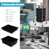 6-Drawer Rolling Storage Cart, Multifunctional Storage Organizer Cart with Wheels, Mobile Utility Cart for Home Office Garage Tools (Black)