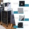 6-Drawer Rolling Storage Cart, Multifunctional Storage Organizer Cart with Wheels, Mobile Utility Cart for Home Office Garage Tools (Black)
