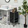 6-Drawer Rolling Storage Cart, Multifunctional Storage Organizer Cart with Wheels, Mobile Utility Cart for Home Office Garage Tools (Black)