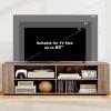 Gianetx Modern TV Stand for TVs up to 65 Inch, Wooden Entertainment Center w/ 4 Storage Cubbies, Side Shelves w/ 5 Raised Feet, Media TV Console Table for Living Room, Rustic Brown(Oak)