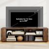 Gianetx Modern TV Stand for TVs up to 65 Inch, Wooden Entertainment Center w/ 4 Storage Cubbies, Side Shelves w/ 5 Raised Feet, Media TV Console Table for Living Room, Rustic Brown(Rustic Brown)