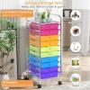 Giantex 10 Drawer Rolling Storage Cart Tools Scrapbook Paper Office School Organizer, Multi-Color