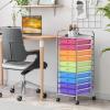 Giantex 10 Drawer Rolling Storage Cart Tools Scrapbook Paper Office School Organizer, Multi-Color