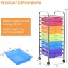 Giantex 10 Drawer Rolling Storage Cart Tools Scrapbook Paper Office School Organizer, Multi-Color