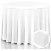 Giantex 10 Pcs Round White Tablecloth 90-Inch, Premium Polyester Table Cover, Machine Washable, Durable Table Cloths for Wedding Reception Restaurant Banquet Party (White, 90”)(White)