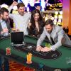 Giantex 10 Players Poker Table with Cup Holder, Folding Casino Leisure Table with 4 USB Ports, Extra Lights, Easy to Assemble, Foldable Game Poker Tables for Texas, Card Games, Blue(Green)