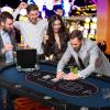 Giantex 10 Players Poker Table with Cup Holder, Folding Casino Leisure Table with 4 USB Ports, Extra Lights, Easy to Assemble, Foldable Game Poker Tables for Texas, Card Games, Blue(Blue)