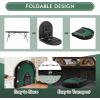 Giantex 10 Players Poker Table with Cup Holder, Folding Casino Leisure Table with 4 USB Ports, Extra Lights, Easy to Assemble, Foldable Game Poker Tables for Texas, Card Games, Blue(Green)