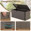 Giantex 100 Gallon Deck Box, Waterproof Resin Box with Lockable Lid, 440Lbs Outdoor HDPE Storage Container Bench for Patio Furniture Cushions, Pool Tools & Garden Accessories (Grey)(Brown)