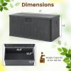 Giantex 100 Gallon Deck Box, Waterproof Resin Box with Lockable Lid, 440Lbs Outdoor HDPE Storage Container Bench for Patio Furniture Cushions, Pool Tools & Garden Accessories (Grey)(Grey)
