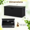 Giantex 100 Gallon Deck Box, Waterproof Resin Box with Lockable Lid, 440Lbs Outdoor HDPE Storage Container Bench for Patio Furniture Cushions, Pool Tools & Garden Accessories (Grey)(Black)