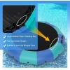 Giantex 10Ft 12Ft 15Ft Inflatable Water Trampoline, Floating Rebounder Trampoline with 500W Blower and 3-Step Rope Ladder, Kids Adults Recreational Water Trampoline for Pool, Lake(Blue/ Green)