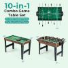 Giantex 10-in-1 Multi Game Table, Combo Game Table Set w/Hockey, Foosball Pool Ping-Pong Chess Cards Checkers Bowling, Shuffleboard, Backgammon, Adult Size Foosball Table for Game Room, Family(41.5″L x 24″W x 31.5″H)