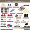Giantex 10-in-1 Multi Game Table, Combo Game Table Set w/Hockey, Foosball Pool Ping-Pong Chess Cards Checkers Bowling, Shuffleboard, Backgammon, Adult Size Foosball Table for Game Room, Family