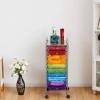 Giantex 12 Drawer Rolling Cart with Drawers, Storage Organizer Cart for Classroom Office School Teacher, Mobile Drawer Cart for Tools, Crafts, Small Printer, Macaron Multicolor(Multicolor)