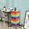 Giantex 12 Drawer Rolling Cart with Drawers, Storage Organizer Cart for Classroom Office School Teacher, Mobile Drawer Cart for Tools, Crafts, Small Printer, Macaron Multicolor(Red+Orange+Green+Blue+Purple)