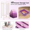Giantex 12 Drawer Rolling Cart with Drawers, Storage Organizer Cart for Classroom Office School Teacher, Mobile Drawer Cart for Tools, Crafts, Small Printer, Macaron Multicolor(Purple Gradient)