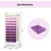 Giantex 12 Drawer Rolling Cart with Drawers, Storage Organizer Cart for Classroom Office School Teacher, Mobile Drawer Cart for Tools, Crafts, Small Printer, Macaron Multicolor(Purple Gradient)