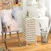 Giantex 12 Drawer Rolling Cart with Drawers, Storage Organizer Cart for Classroom Office School Teacher, Mobile Drawer Cart for Tools, Crafts, Small Printer, Macaron Multicolor(Ivory)