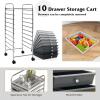 Giantex 12 Drawer Rolling Cart with Drawers, Storage Organizer Cart for Classroom Office School Teacher, Mobile Drawer Cart for Tools, Crafts, Small Printer, Macaron Multicolor(Gray Gradient)