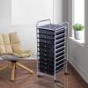 Giantex 12 Drawer Rolling Cart with Drawers, Storage Organizer Cart for Classroom Office School Teacher, Mobile Drawer Cart for Tools, Crafts, Small Printer, Macaron Multicolor(Black)