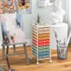Giantex 12 Drawer Rolling Cart with Drawers, Storage Organizer Cart for Classroom Office School Teacher, Mobile Drawer Cart for Tools, Crafts, Small Printer, Macaron Multicolor(Macaron Multicolor)