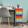 Giantex 12 Drawer Rolling Cart with Drawers, Storage Organizer Cart for Classroom Office School Teacher, Mobile Drawer Cart for Tools, Crafts, Small Printer, Macaron Multicolor(Red+Orange+Green+Blue+Purple)