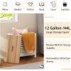 Giantex 12 Gallon Laundry Hamper, Wooden Dirty Clothes Hamper with Removable Lid, Louver Design Clothing Storage Organizer, Laundry Basket for Laundry Room, Bedroom, Bathroom, Easy Assembly, White
