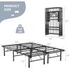 Giantex 14 Inch Foldable Metal Platform Bed Frame, Tool-Free Assemble, Heavy Duty Folding Bed Frame w/Steel Slat & Underbed Storage, Mattress Foundation, No Box Spring Needed(Full)