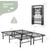 Giantex 14 Inch Foldable Metal Platform Bed Frame, Tool-Free Assemble, Heavy Duty Folding Bed Frame w/Steel Slat & Underbed Storage, Mattress Foundation, No Box Spring Needed(Queen)
