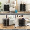 Giantex 15 Drawer Rolling Storage Cart Tools Scrapbook Paper Office School Organizer, Clear(Black)
