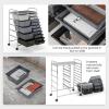 Giantex 15 Drawer Rolling Storage Cart Tools Scrapbook Paper Office School Organizer, Clear(Gray & Black)