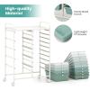 Giantex 15 Drawer Rolling Storage Cart Tools Scrapbook Paper Office School Organizer, Clear(Green Gradient)