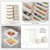 Giantex 15 Drawer Rolling Storage Cart Tools Scrapbook Paper Office School Organizer, Clear(Ivory)
