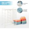 Giantex 15 Drawer Rolling Storage Cart Tools Scrapbook Paper Office School Organizer, Clear(Macaron Multicolor)