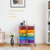 Giantex 15 Drawer Rolling Storage Cart Tools Scrapbook Paper Office School Organizer, Clear(Multicolor)