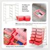 Giantex 15 Drawer Rolling Storage Cart Tools Scrapbook Paper Office School Organizer, Clear(Pink Gradient)