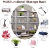 Giantex 2 Pieces Shelving Rack Storage Shelf Steel Garage Utility Rack 5-Shelf Adjustable Shelves Heavy Duty Display Stand for Books, Kitchenware, Tools Bolt-Free Assembly 36″x 16″x 72”, Silver(Silver)