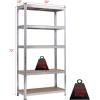 Giantex 2 Pieces Shelving Rack Storage Shelf Steel Garage Utility Rack 5-Shelf Adjustable Shelves Heavy Duty Display Stand for Books, Kitchenware, Tools Bolt-Free Assembly 36″x 16″x 72”, Silver(Silver)