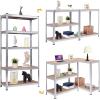 Giantex 2 Pieces Shelving Rack Storage Shelf Steel Garage Utility Rack 5-Shelf Adjustable Shelves Heavy Duty Display Stand for Books, Kitchenware, Tools Bolt-Free Assembly 36″x 16″x 72”, Silver(Silver)