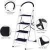 Giantex 2 Step Ladder Folding Step Stool Platform Home Kitchen Tool Multiuse Stepladder w/Sturdy Frame Rubber Hand Grip Anti-Slip Pedal Lightweight Portable Ladder 330Lbs Capacity(4 Step)