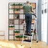 Giantex 2 Step Ladder Folding Step Stool Platform Home Kitchen Tool Multiuse Stepladder w/Sturdy Frame Rubber Hand Grip Anti-Slip Pedal Lightweight Portable Ladder 330Lbs Capacity(4 Step)