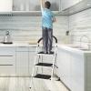 Giantex 2 Step Ladder Folding Step Stool Platform Home Kitchen Tool Multiuse Stepladder w/Sturdy Frame Rubber Hand Grip Anti-Slip Pedal Lightweight Portable Ladder 330Lbs Capacity(3 Step)
